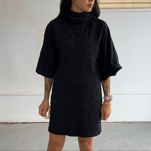 ASOS DESIGN cowl neck exposed seam trumpet sleeve mini dress size 4 🖤